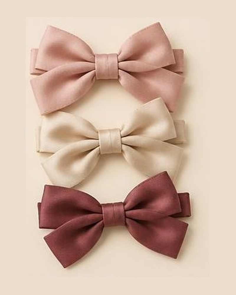 Satin Bow Hair Clips